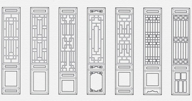 阿瓦提常用中式仿古花窗图案隔断设计图